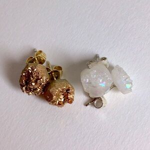 DRUZY Raw Stone Earrings Set 2 pair